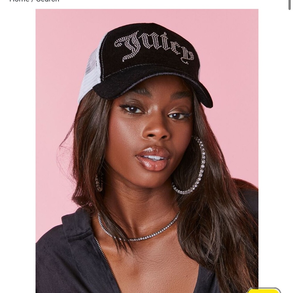 Juicy couture forever 21 trucker hat black velvet